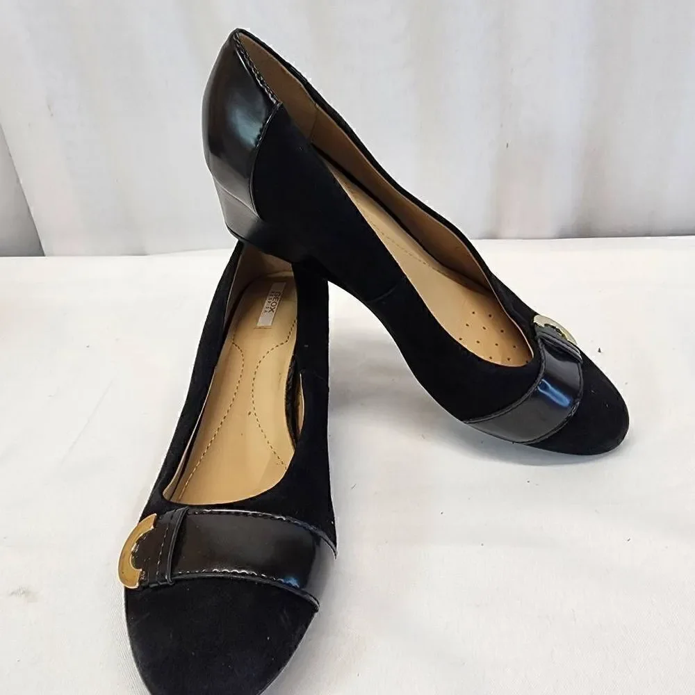 Geox Floralie Women Black Pump Soft Leather Size 37 (6.5)